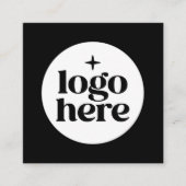 QR-Code für Schwarzes Logo Quadratische Visitenkarte (Vorderseite)