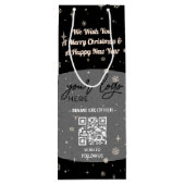 QR-Code für Schwarzes Weihnachtsgeschenk Geschenktüte Für Weinflaschen (Rückseite)