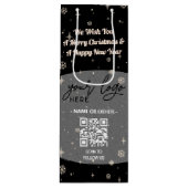 QR-Code für Schwarzes Weihnachtsgeschenk Geschenktüte Für Weinflaschen (Vorderseite)