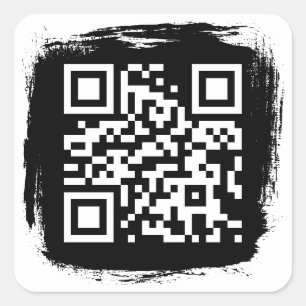 QR-Code für Schwarzweiß-Grundierung Quadratischer Aufkleber