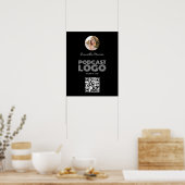 QR-Code für Schwarzweiß-Podcast-Logos Poster (Küche)
