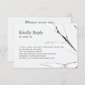 QR-Code für Schwarzweißblätter RSVP Karte (Vorne/Hinten)