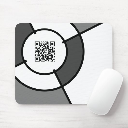 QR-Code für Schwarzweißbullen Mousepad (Mit Mouse)