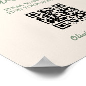QR-Code für Seekarten für grüne Hochzeitssitze Poster (Ecke)
