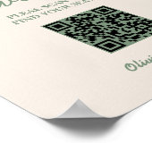 QR-Code für Seekarten für grüne Hochzeitssitze Poster (Ecke)