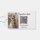 QR-Code für Signatur-Getränk hinzufügen Name des F Geschenkanhänger (Rückseite Horizontal)