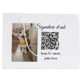 QR-Code für Signatur-Getränk hinzufügen Name des F Große Geschenktüte (Rückseite)