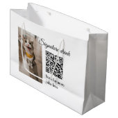 QR-Code für Signatur-Getränk hinzufügen Name des F Große Geschenktüte (Vorderseite Schrägansicht)