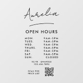 QR-Code für Signature-Logos für Geschäftsöffnungsz Fensteraufkleber (Blatt)