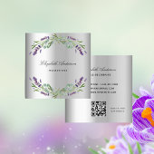 QR-Code für Silberblättrige Eukalyptus-Grünpflanze Quadratische Visitenkarte