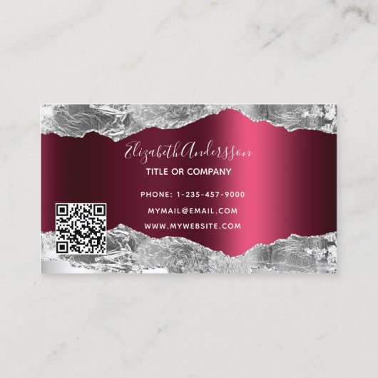 QR-Code für silberborundy agate Visitenkarte (Rückseite)