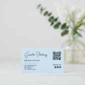 QR-Code für Sky Blue-Logos Minimalistisch Beruflic Visitenkarte (Stehend Vorderseite)