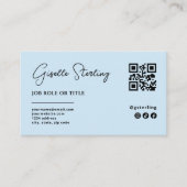 QR-Code für Sky Blue-Logos Minimalistisch Beruflic Visitenkarte (Vorderseite)