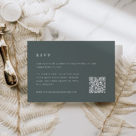 QR-Code für Slate Grey Wedding QR RSVP Karte