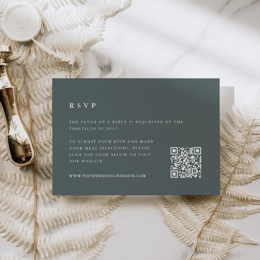 QR-Code für Slate Grey Wedding QR RSVP Karte