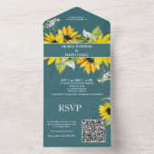 QR-Code für Smokey Green Sunflower All In One Einladung (Innen)