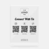 QR-Code für Social Media Acrylschild (Vorderseite)