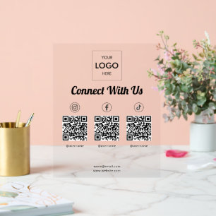 QR-Code für Social Media Acrylschild