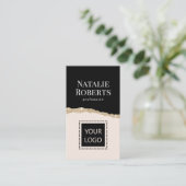 QR-Code für Social Media Blindpink Black & Gold Visitenkarte (Stehend Vorderseite)