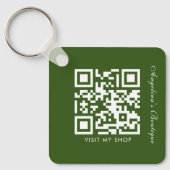 QR-Code für Social Media Business-Logos Grüne Stre Schlüsselanhänger (Vorderseite)