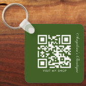 QR-Code für Social Media Business-Logos Grüne Stre Schlüsselanhänger (Vorderseite)
