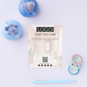 QR-Code für Social-Media-Firmenlogos verblasstes F Flyer (Einzeln)