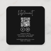 QR-Code für Social Media Foto und Firmenlogo für M Quadratische Visitenkarte (Vorderseite)