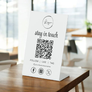 QR-Code für Social Media-Geschäftslogos Sockelschild