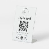 QR-Code für Social Media-Geschäftslogos Sockelschild (Vorderseite)