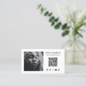 QR-Code für Social Media Hinzufügen von FotoWhite Visitenkarte (Stehend Vorderseite)