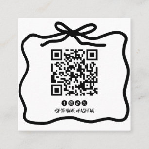 QR-Code für Social Media-Logos mit einfacher Hands Quadratische Visitenkarte