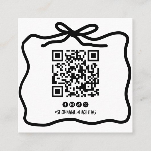 QR-Code für Social Media-Logos mit einfacher Hands Quadratische Visitenkarte (Vorderseite)