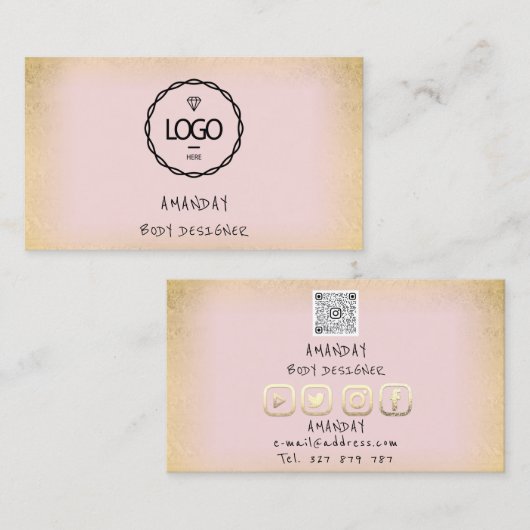 QR-Code für Social-Media-Logos Visitenkarte (Vorne/Hinten)