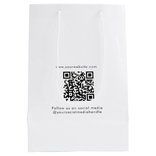 QR-Code für Social Media Mittlere Geschenktüte (Rückseite)