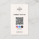 QR-Code für Social Media Moderne Logos Beilage Visitenkarte (Vorderseite)