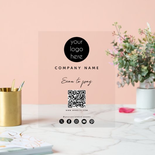 QR-Code für Social Media: Prüfung von Firmenlogos  Acrylschild (Hochzeit)