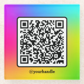 QR-Code für Social Media Square Glasuntersetzer (Vorderseite)