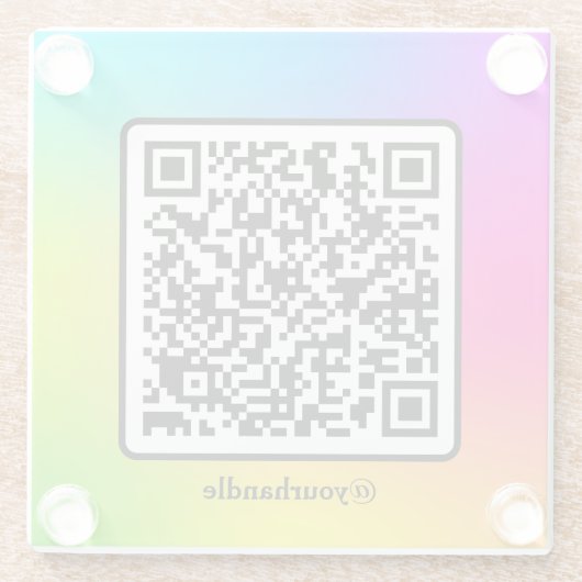 QR-Code für Social Media Square Glasuntersetzer (Rückseite)