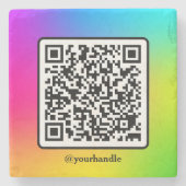 QR-Code für Social Media Square Steinuntersetzer (Vorderseite)