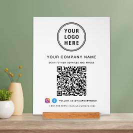QR-Code für Social Media White Acrylschild