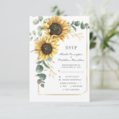 QR-Code für Sonnenblumen Bright Botanical Wedding RSVP Karte (Stehend Vorderseite)