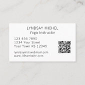 QR-Code für Sonnenblumen Yoga Instructor Business Visitenkarte (Rückseite)