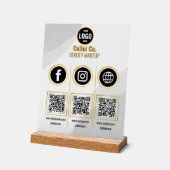 QR-Code für soziale Medien - Akryllisches Zeichen  Acrylschild (Winkel)