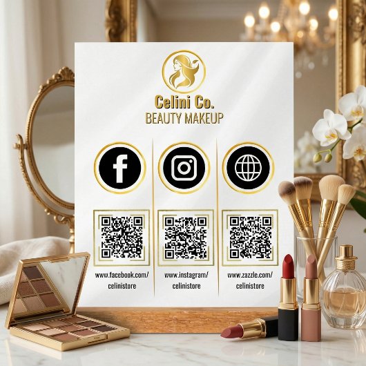 QR-Code für soziale Medien - Akryllisches Zeichen Acrylschild