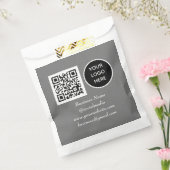 QR-Code für soziale Medien Grau Business-Logo Geschenktütchen (Versiegelt)