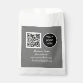QR-Code für soziale Medien Grau Business-Logo Geschenktütchen (Vorderseite)