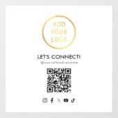 QR-Code für soziale Medien Hinzufügen eines Logos Fensteraufkleber (Blatt)