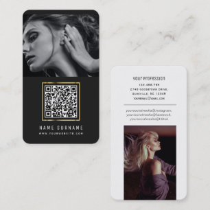 QR-Code für soziale Medien in Schwarz und Weiß - Visitenkarte