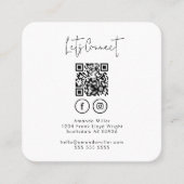 QR-Code für soziale Medien in Verbindung mit unser Quadratische Visitenkarte (Vorderseite)