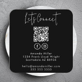 QR-Code für soziale Medien in Verbindung mit unser Quadratische Visitenkarte